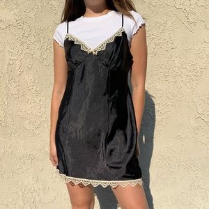 90s Black Slip Dress